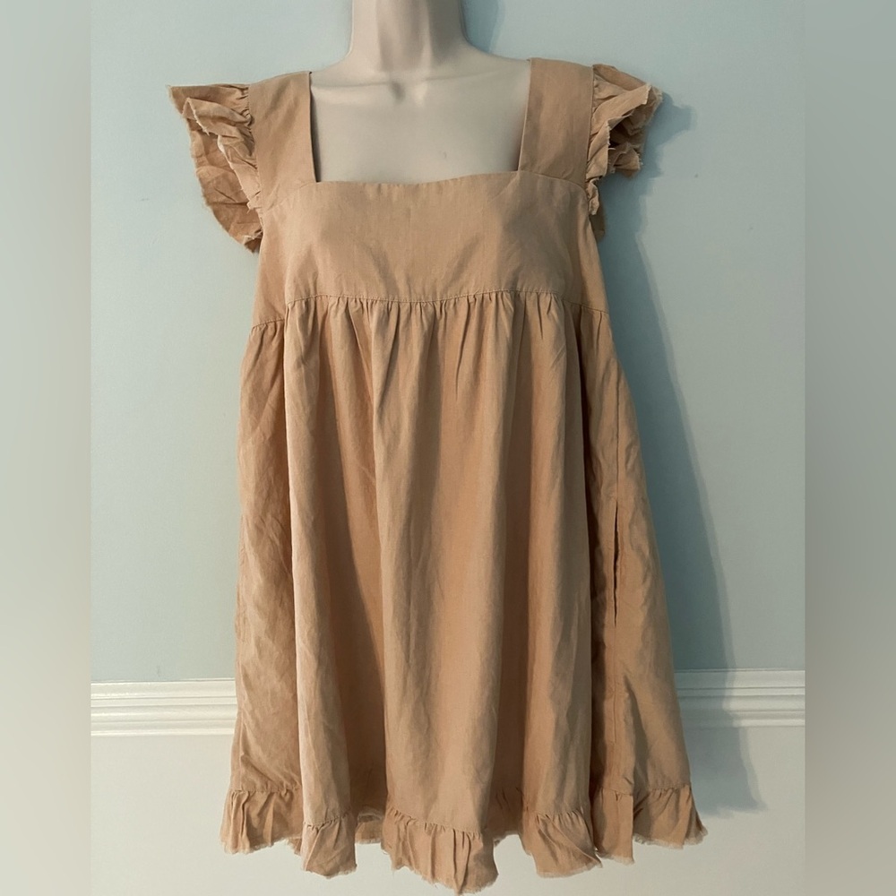 Aerie NWT babydoll mini dress ruffles cottagecore twee minimalist Lagenlook M